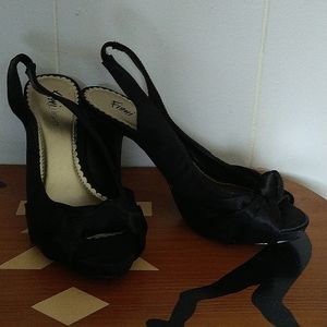 Fiona night open toe heels strap back, black sz 7